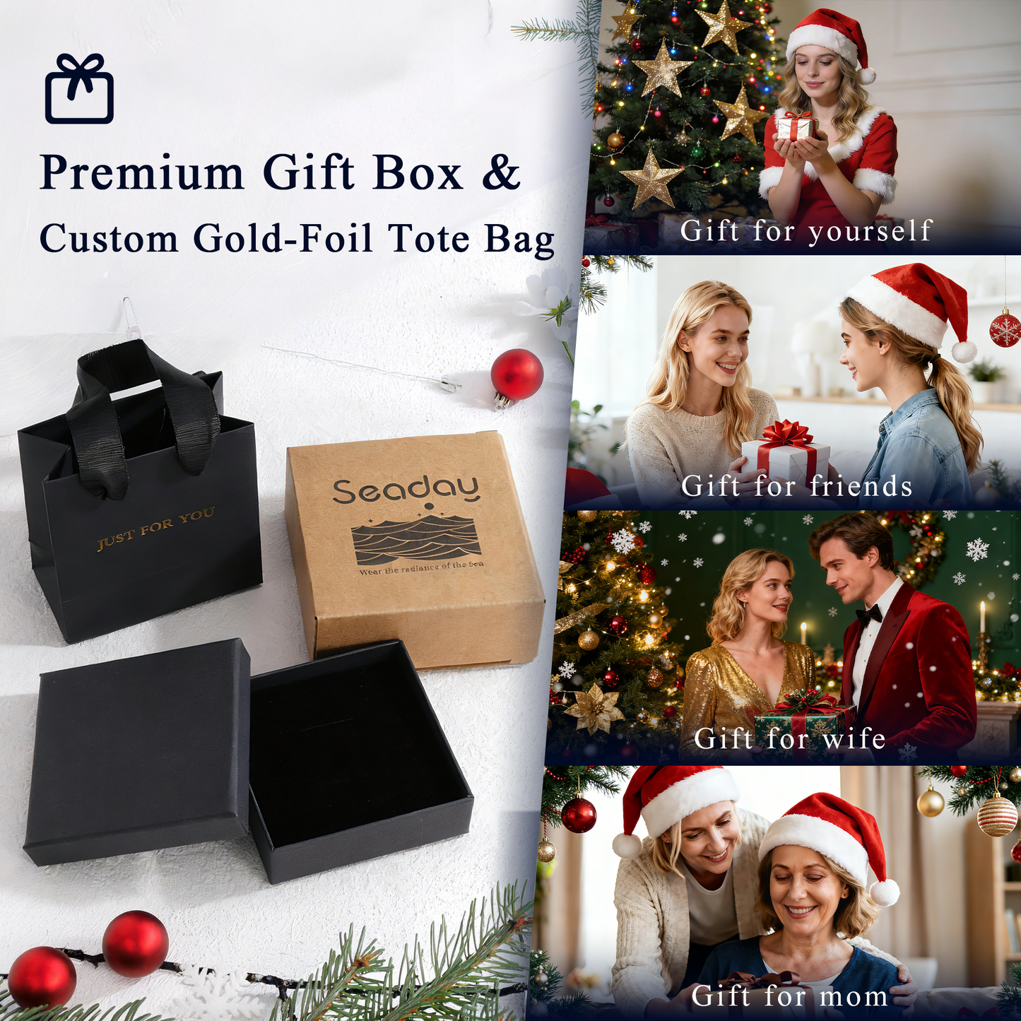 SEADAY Dainty Women's Necklace & Bracelet Set, Pendant Necklace and Charm Bracelet, Trendy Jewelry Birthday Gifts, Plated Gold Necklace and Bracelet Jewelry Sets, Tarnish-resistant, Adjustable Length