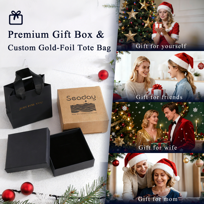 SEADAY Dainty Women's Necklace & Bracelet Set, Pendant Necklace and Charm Bracelet, Trendy Jewelry Birthday Gifts, Plated Gold Necklace and Bracelet Jewelry Sets, Tarnish-resistant, Adjustable Length